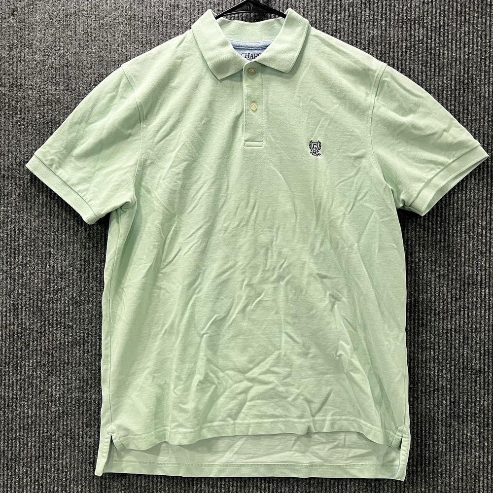 Chaps Mens Mint Green The World Polo Collared Shirt Size Large